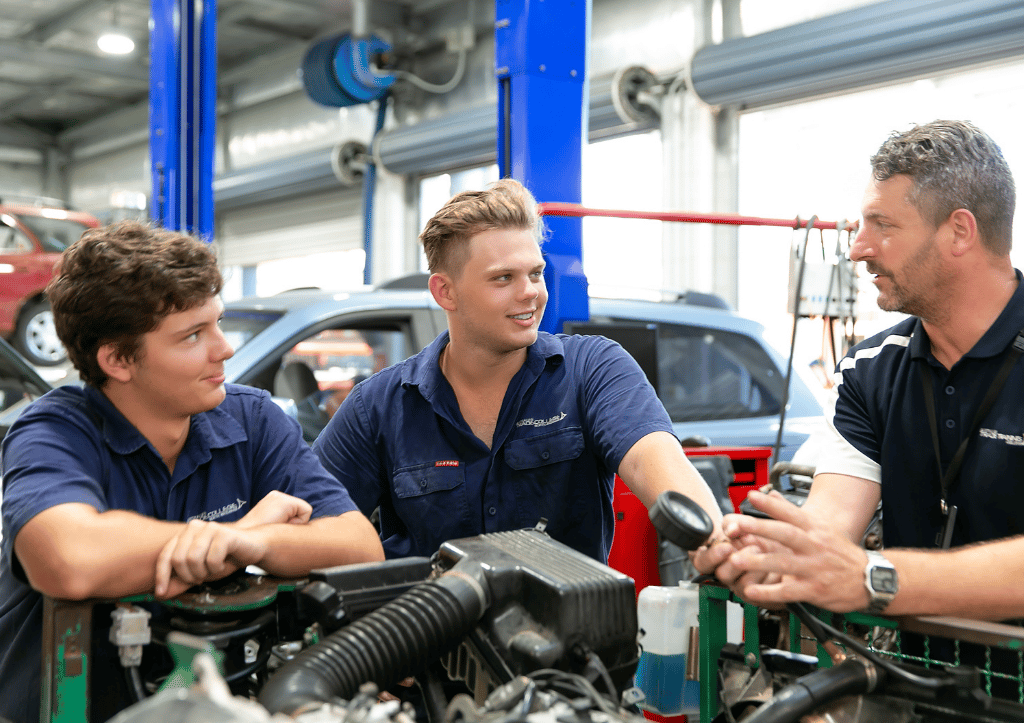 ATCNB automotive trainer and students